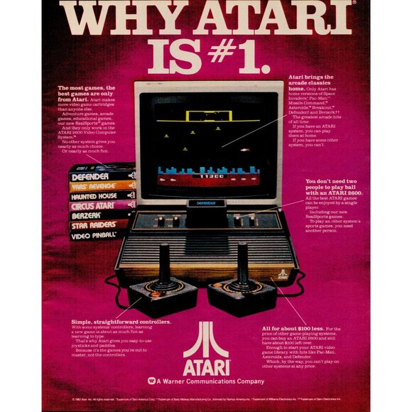 1982 Atari 2600 home video game console Vintage Print Ad (L16) - Picture 1 of 3